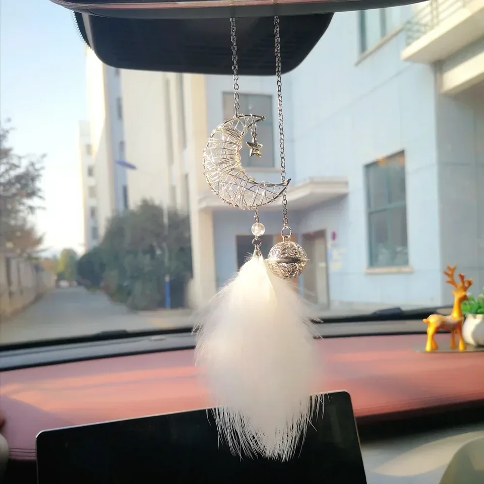 Auta Dream Catcher Feendants Pendants White Pink Fluffy Perie Mäkké zavesenie Ornament Automatické domáca stena prívesok dekorácie Darčeky nové