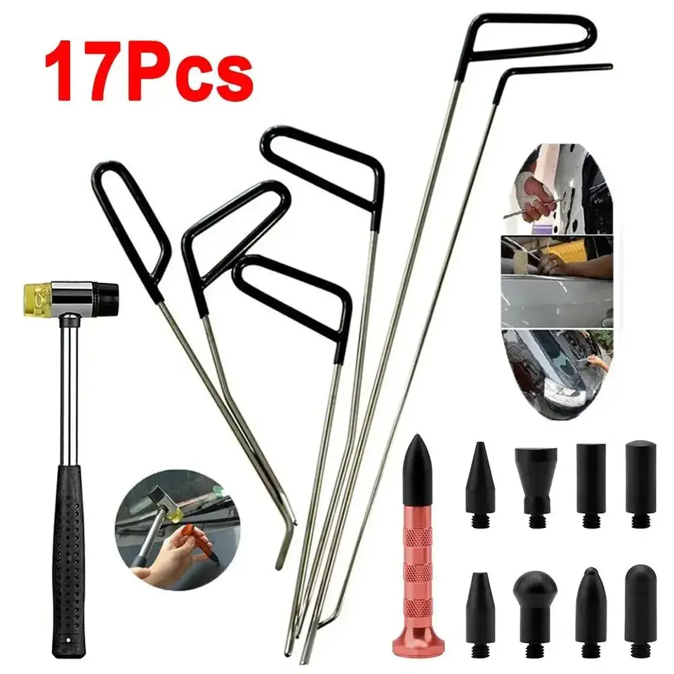 Auta Hook Rods Fathless Dent Oprava krupobitia Odstraňovač Háčiky súpravy Automatické telesné priehlbiny z nehrdzavejúcej ocele Nástroje 6-17ks