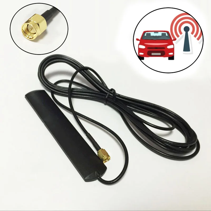 Auta navigácia wifi anténa FM anténa predného čelného skla rádiová záplata vysoký zisk 5DBI patch rf koaxiálny pripojovací kábel