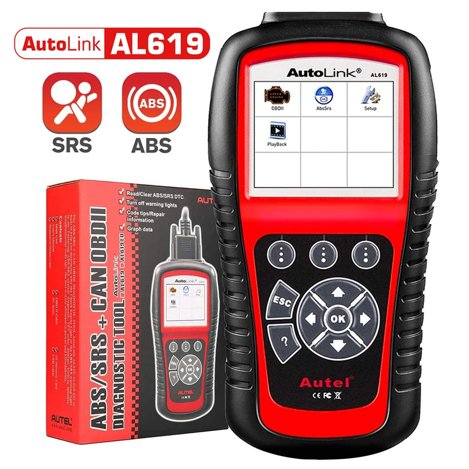 AUTEL AUTOLINK AL619 OBD2 Skener ABS SRS Airbag VAROVANIE LIGHCE SKENICKÝ NÁVRAKA SKONTROLUJÚCE ČÍTAČKA MOTORA AKOMPRANCE VER. AL519 ML519