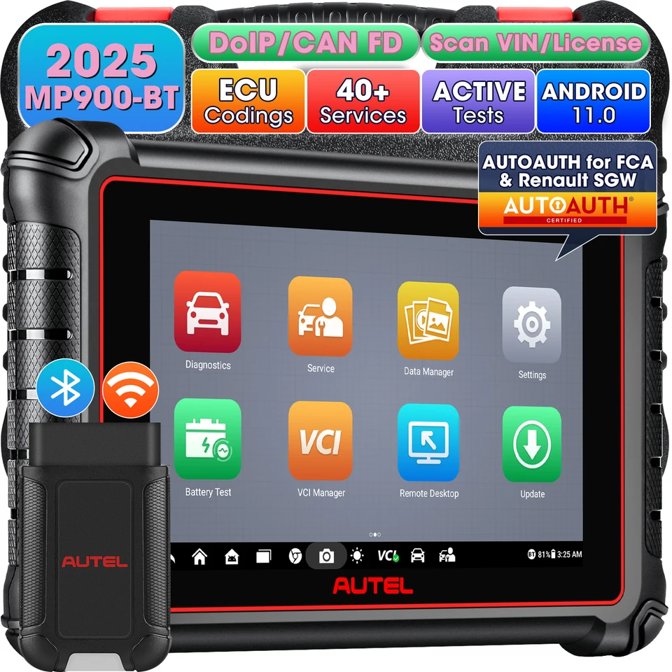 Autel Maxipro MP900BT/MP900Z-BT 2024 DOIP/CAN FD Automotive Full System Diagnostický skener pokročilé kódovanie ECU 40+ Služby