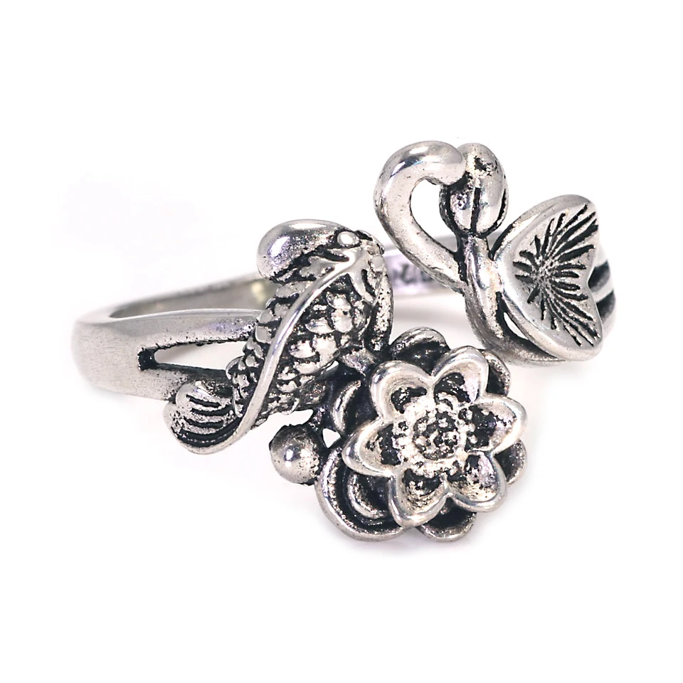 Autentické 925 Sterling Silver Fish a Lotus Flowing Rings pre ženy nastaviteľné vintage šperky aneis feminino