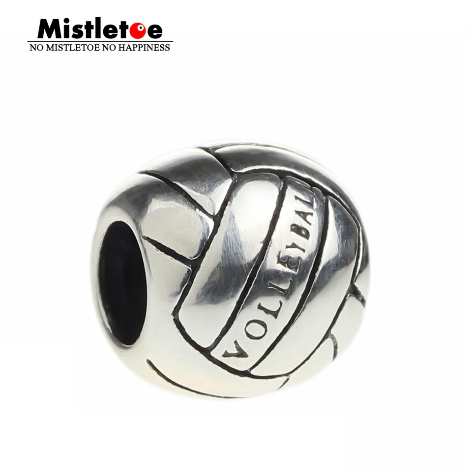 Autentické 925 Sterling Silver Sport volejbalové kúzlo korálky Fit Pandora náramok dámske šperky