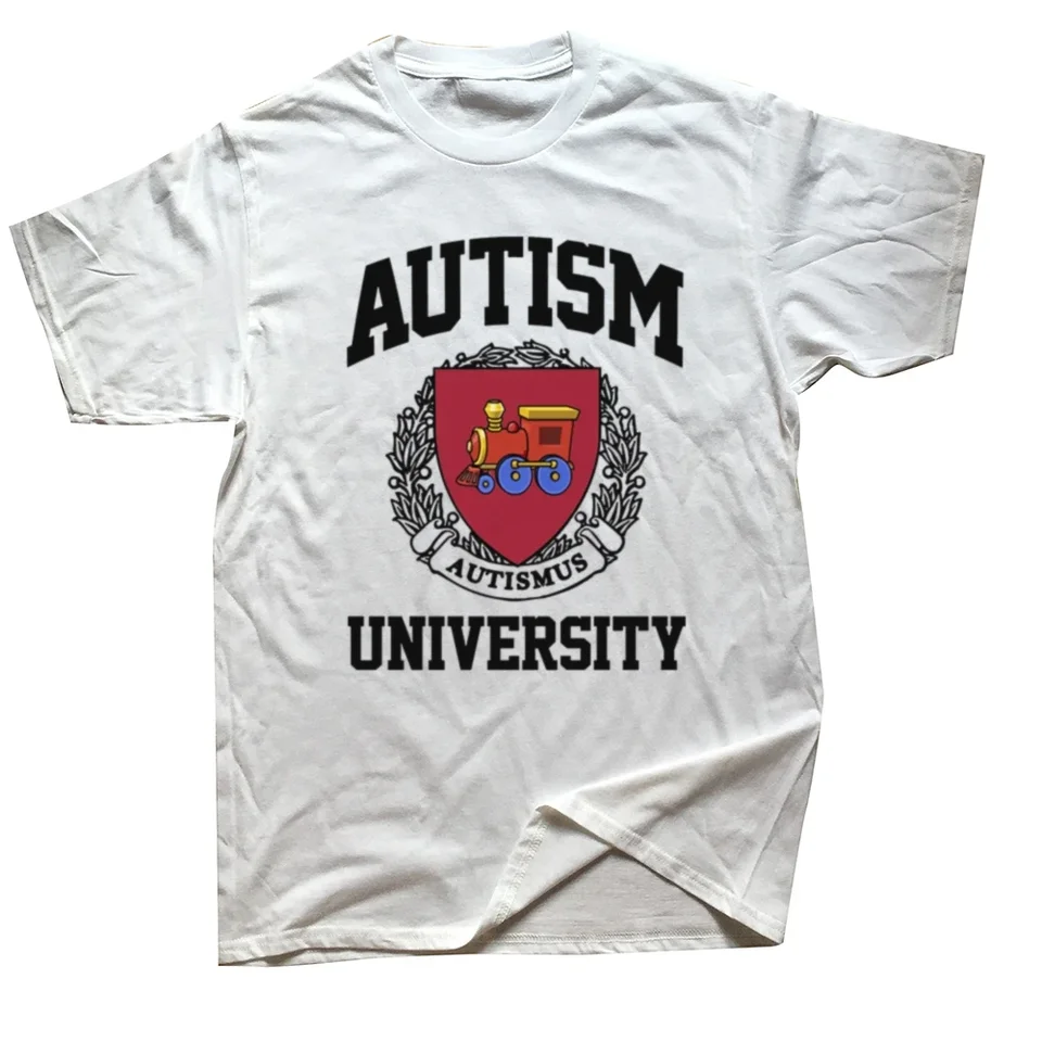 Autism University Autismus T tričko Funny autistický intreovrt humor darček Grafické tričko Pure Cotton Soft Unisex Tee Tops
