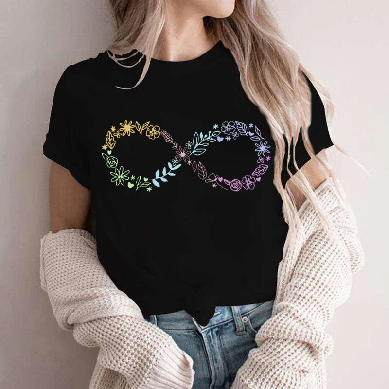 Autizmus Infinity Symbol tričko pre woemn autizmus Mesiac tričká Tirty povedomie tričiek TEE FEMME Neurodiversity Tee AUTISM Ženy odev