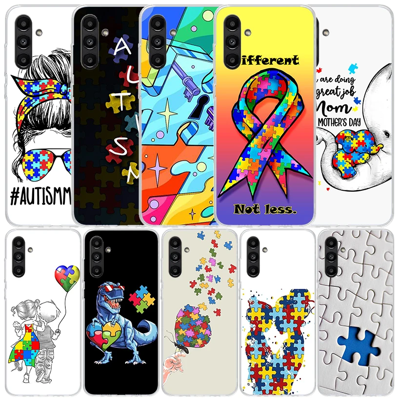 Autizmus podpora puzzle telefónu pre Samsung Galaxy A55 A54 A52 A53 A15 A14 A12 A13 A25 A24 A22 A23 A35 A34 A32 A33 A33 A04S A02S A0