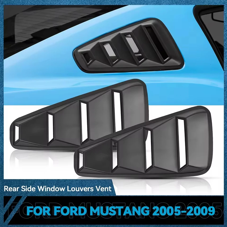 Auto 1/4 štvrťroku bočné okenné žalúzie nabežňu Venok Vent pre Ford Mustang 2005 2006 2007-2009