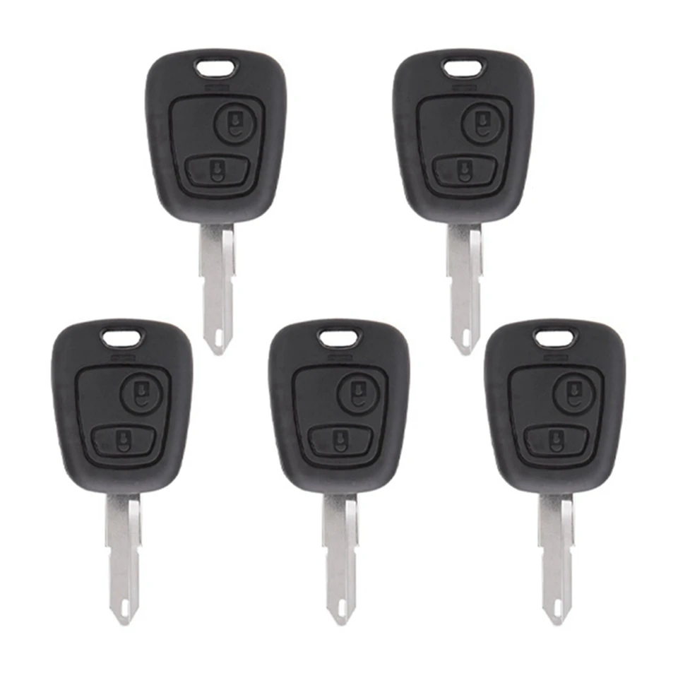 Auto 2-button shell shell diaľkového ovládacieho kľúča s obalom s kľúčovým embryom pre 106 107 206 207 306 307 406