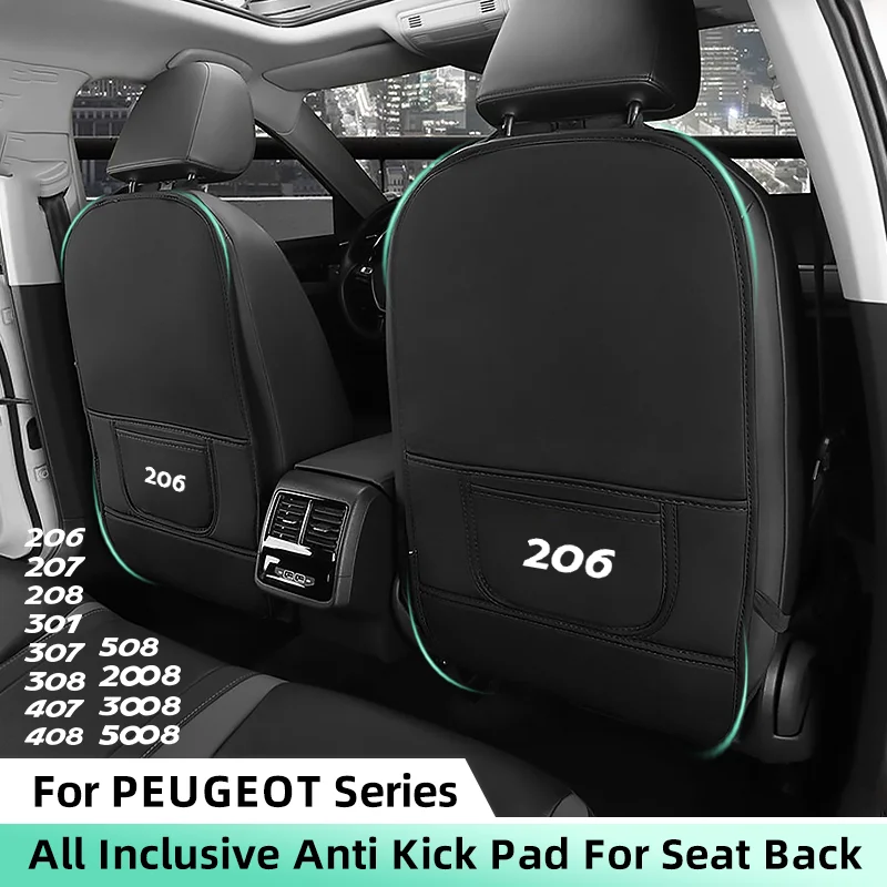 Auto Anti-Kick Mat pre Peugeot 206 207 208 301 307 308 407 408 508 5008 2008 3008 Ochrana chrbta sedadla pre detské antidirty vankúšiky