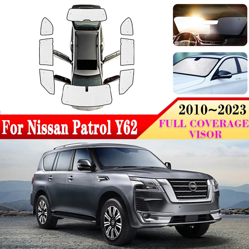 Auto Anti-UV okenné obaly pre Nissan Patrol Y62 Príslušenstvo Armada infiniti QX56 QX80 Royale 2010 ~ 2023 2022 Sunshades čelného skla