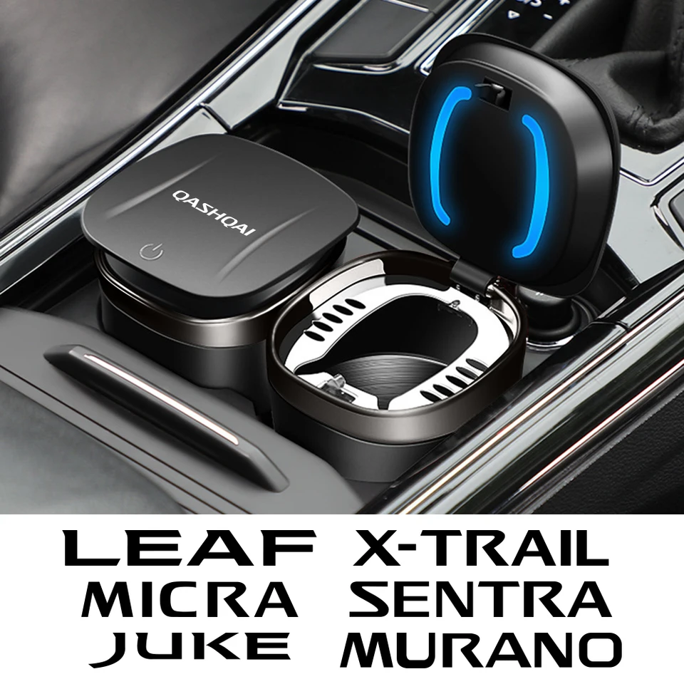 Auto Ashtray Cigaret Accessory pre Nissan Qashqai Juke Micra Leaf X-Trail Patrol Sentra Altima Tiida Rogue Note Maxima Teana