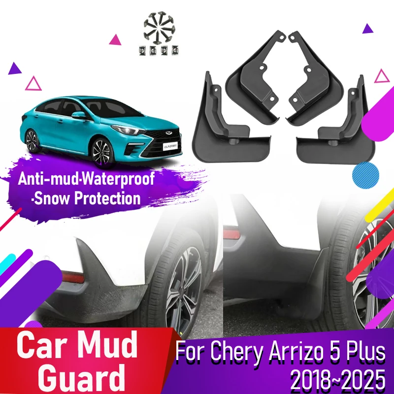 Auto bahenný strážca pre Chery Arrizo 5 plus GT Arrizo GX Fownix Arrizo 6 Pro Omoda O5 S5 2018 ~ 2025 Fenders Fenders Flare Muds Automatické príslušenstvo