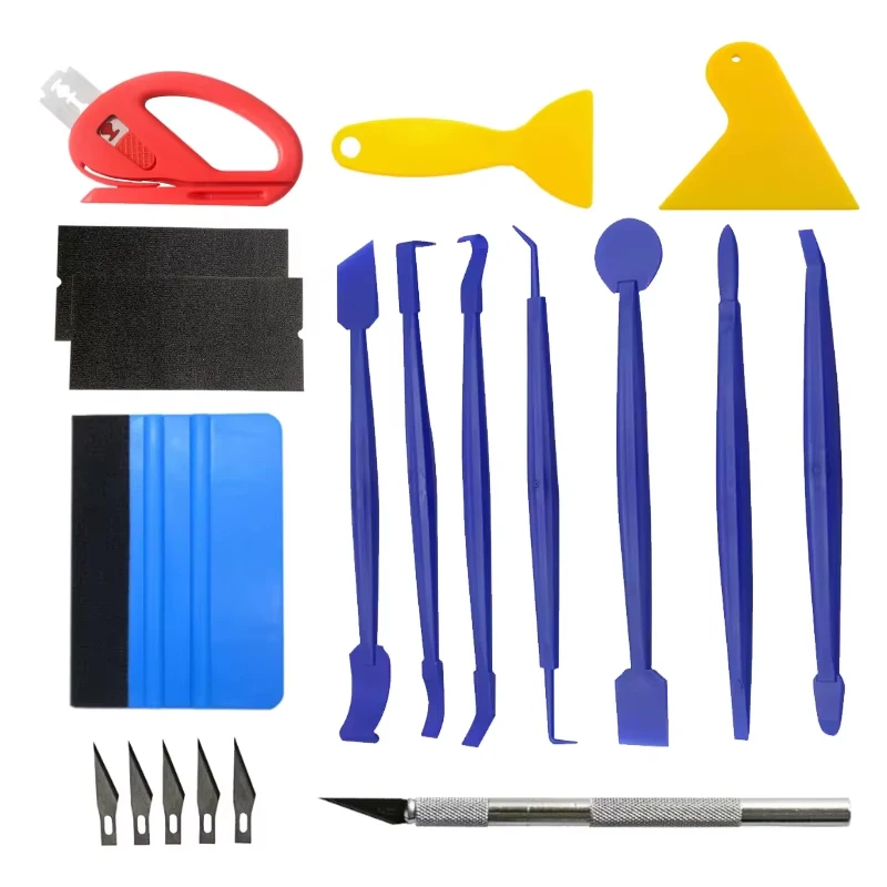 Auto balenie vinylové nástrojové súpravy okno Film Tint Tools Tools Tools Stick Sticks Edge Trimming Squeegee Tunting Felt Edge Squeegee
