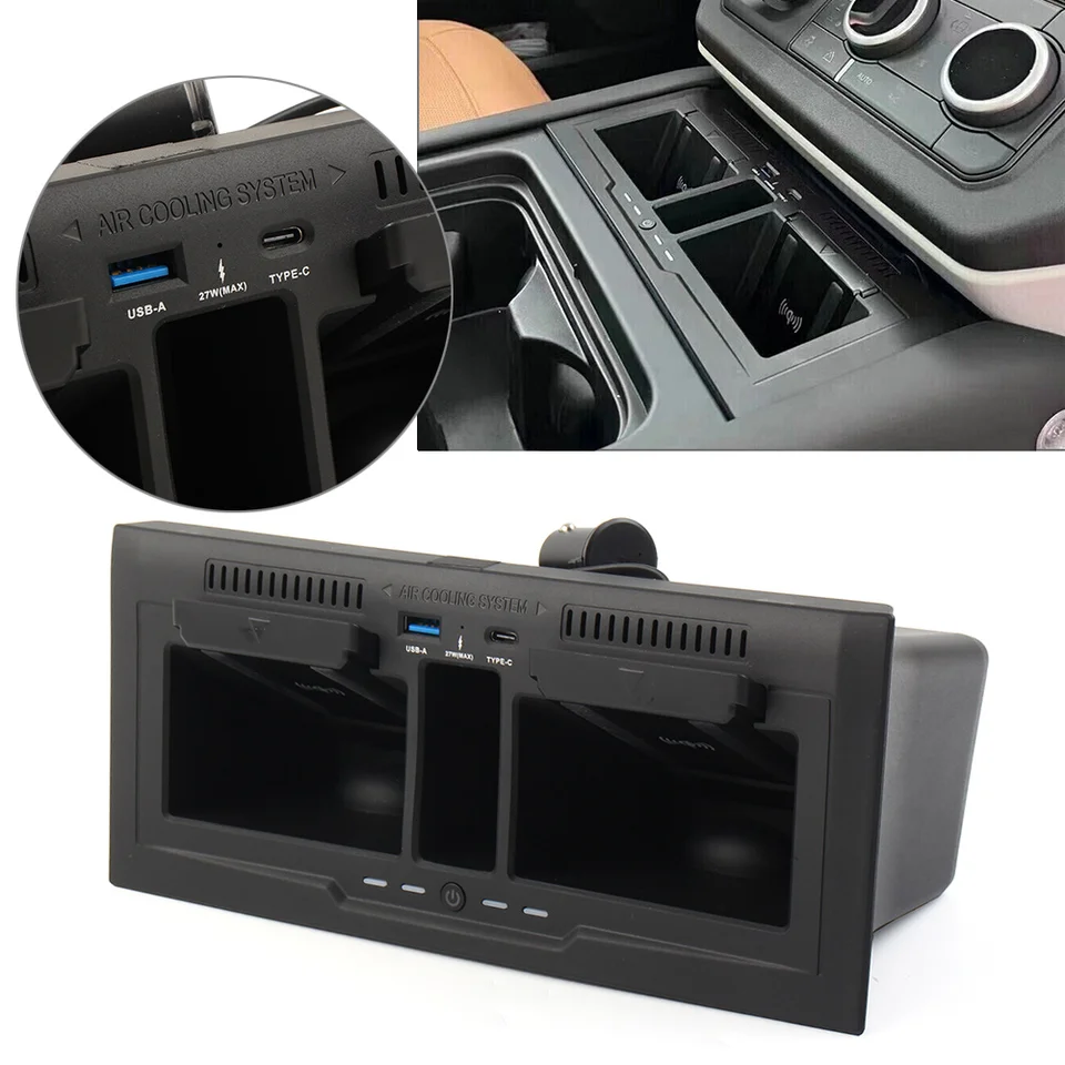 Auto bezdrôtového rýchleho nabíjačky podnosové príslušenstvo pre Land Rover Defender 90 110 2020 2021 2022 2023
