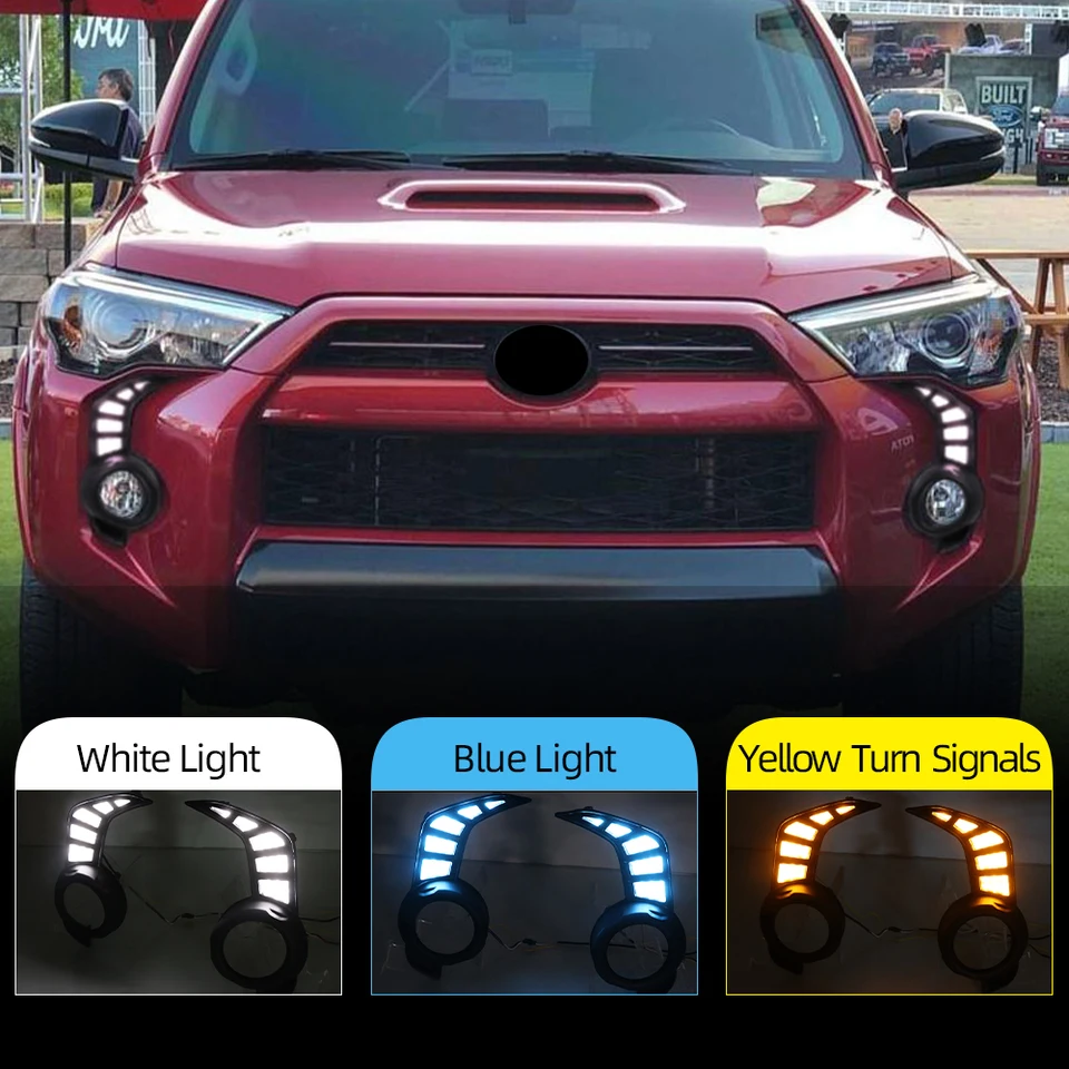 Auto blikanie 2pcs LED denné bežecké svetlo pre Toyota 4 Runner 4Runner 2014 2015 2016 2017 2018 2019 2020 2021 CAR DRL FOG LAMP