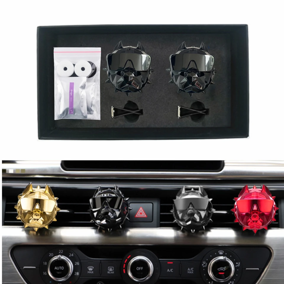 Auto buldog doplňte vzduchový ventiál roztomilé ozdoby psov Diptyque Aqua Di Parma Interiérové ​​zásoby