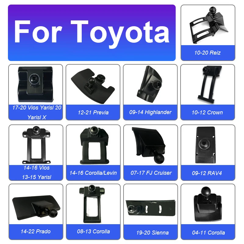 Auto držiak na držiak na držiak na držiak na držiak na držiak na držiak pre držiak pre držiak pre Toyota Highlander Corolla Sienna Camry Rav4 Vios Vios Air Vent Držiak klip
