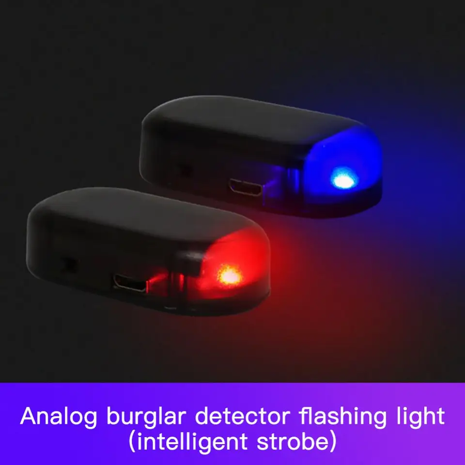 Auto False bezpečnostné svetlo signálne lampa Solárna simulácia LED figuríny Alarm bezdrôtové varovanie proti krádeži výstražnej lampy Blikajúce napodobňovanie