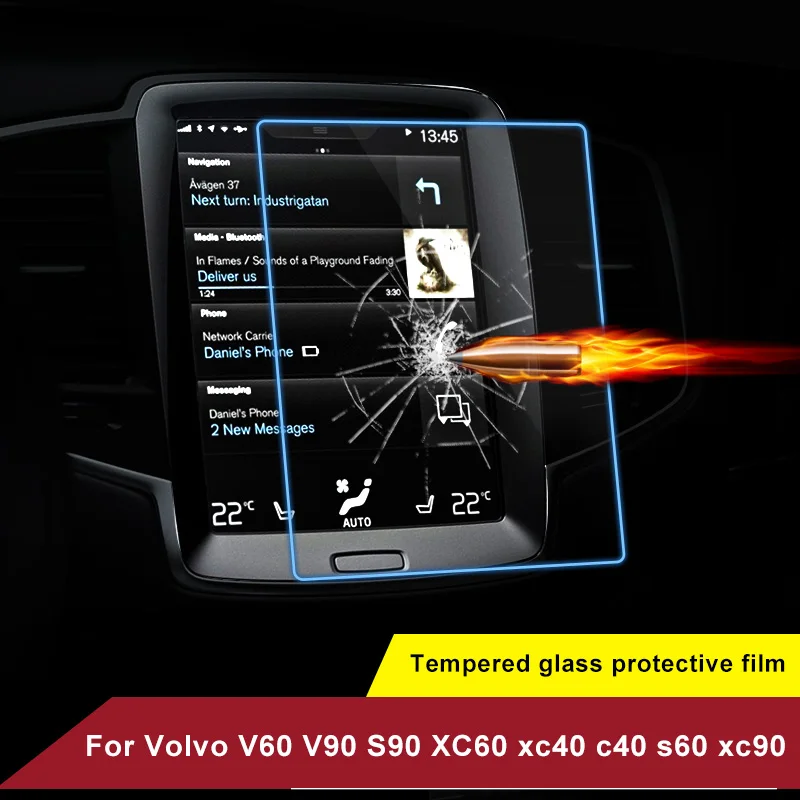 Auto GPS navigačná obrazovka oceľový chránený film pre Volvo XC60 XC90 S90 S60 V60 XC40 C40 V90CC