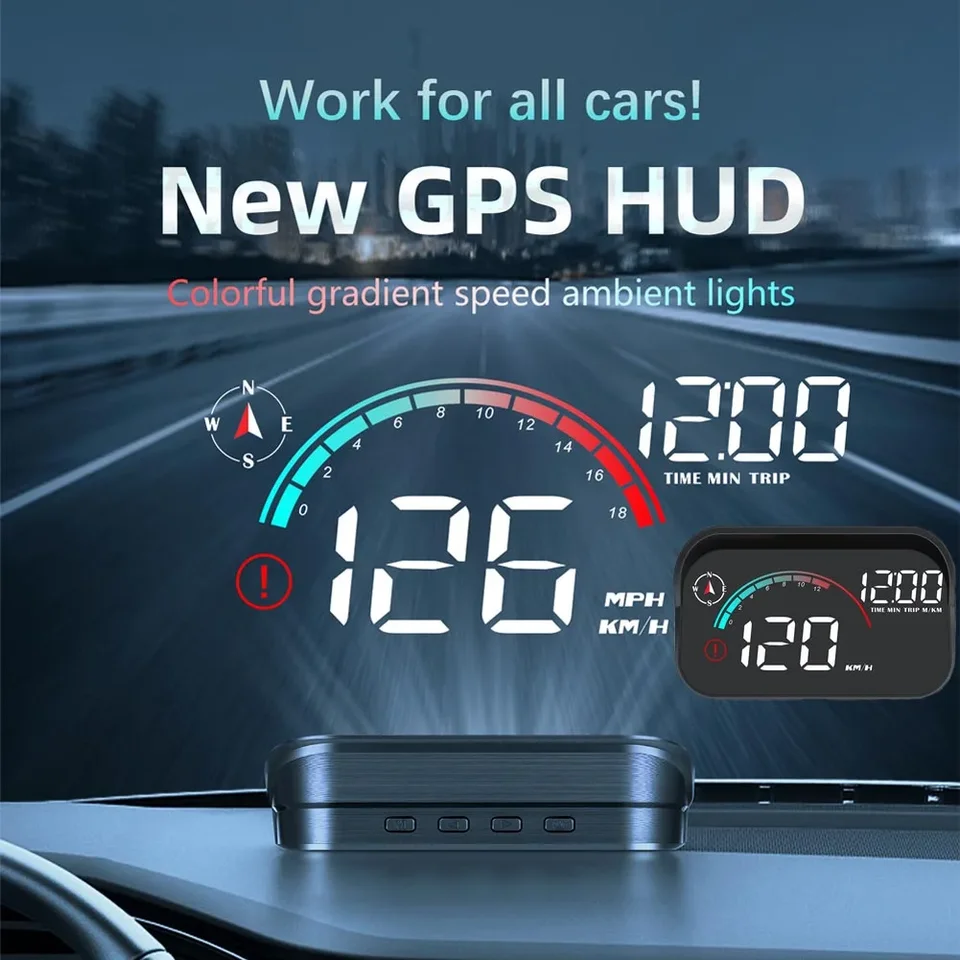 Auto hlava hore displej HUD Digital GPS rýchlomer projektor Screen Dashboard s overomerom nadmerného alarmu M22 pre všetky autá