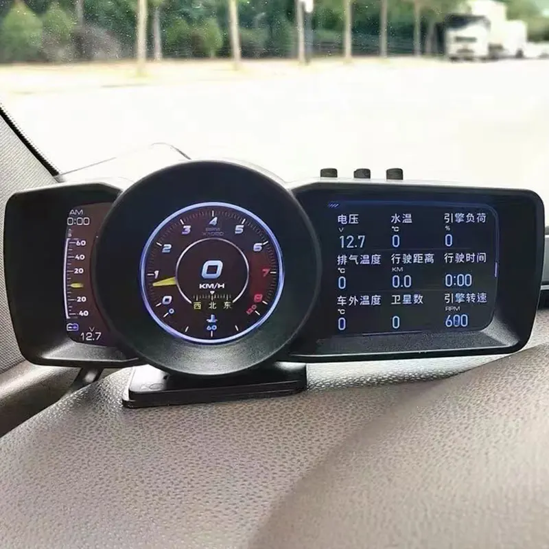 Auto HUD Multi-Function Dashboard Head nahor Displej OBD2+GPS inteligentný rýchlomer automatický alarmový systém Turbo Boost.A600 AP-7