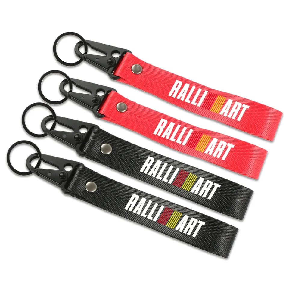 Auto masívne farby Rižné lano Keychain Keyring Dekorácie Doplnky pre Mitsubishi Ralliart 2010 2022 Lancer Ralli Art 9 10 ASX
