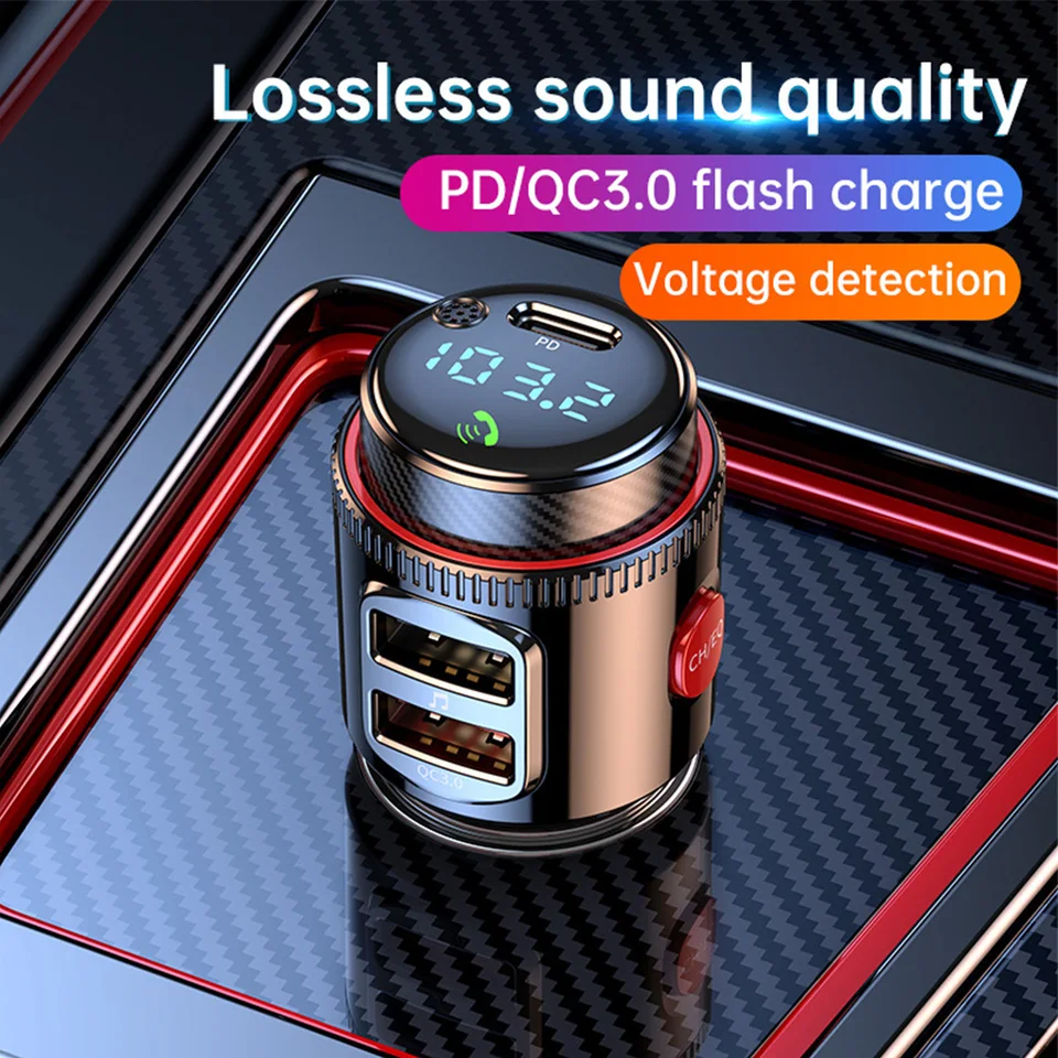 Auto MP3 Bluetooth Player, hudba bezstrannej auta, multifunkčný zapaľovač cigariet, FM vysielač FM