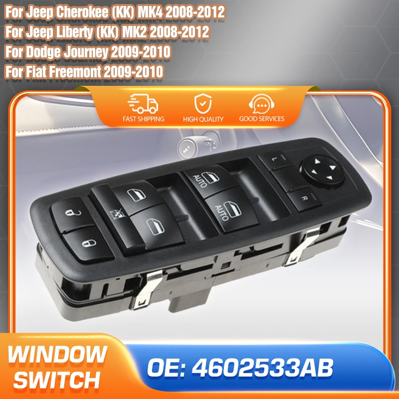 Auto pre Jeep Cherokee Mk4 Jeep Liberty Mk2 2008-2012 Dodge Journey Fiat Freemont 2009-2010 Spínač automatického napájacieho okna 4602533ab