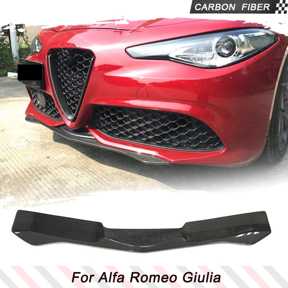Auto predné nárazníky na pery Spliters špirály zástery pre Alfa Romeo Giulia Base Sedan/ Sport 4-dvere 2015-2020 Uhlíkové vlákna