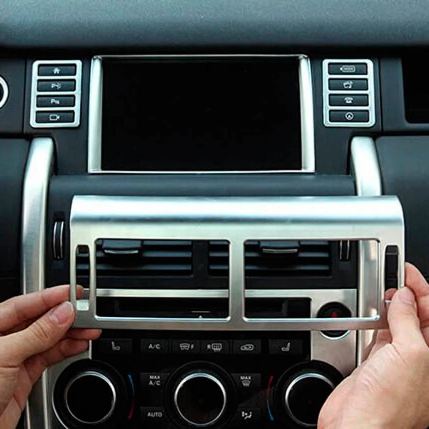 Auto predného vzduchu Vzdiatky nálepka Centrálna konzola Dashboard Panel Panel Interiér Doplnky pre Land Rover L550 Discovery Sport