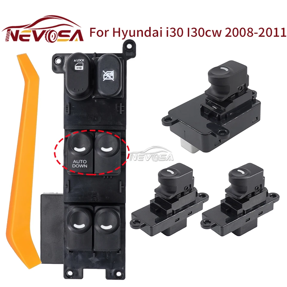 Auto predného ľavého ovládacieho spínača na ovládací spínač strany ovládača vodiča 93570-2L010 pre Hyundai i30 I30CW 2008 2009 2010 2011 2011 935702L010