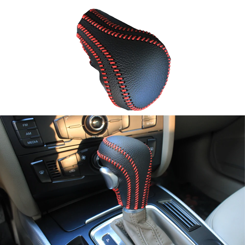 Auto PU kožené prevodové koleso posuvné pokrytie gombíkového gombíka Ochrana prevodového stupňa pre Audi A6 2005 - 2011