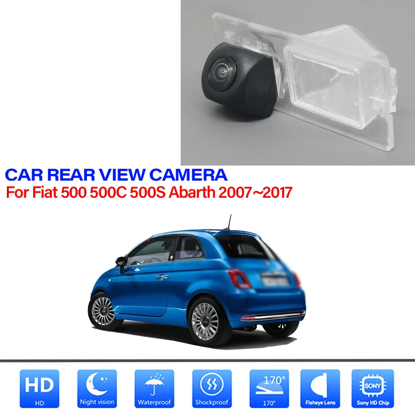 Auto reverzné zadné zobrazenie Camera Night Vision Waterproof pre Fiat 500 500C 500S Abarth 2007 ~ 2011 2012 2013 2014 2015 2016 2016 2017