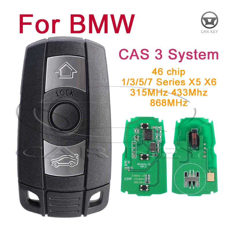 Auto Smart Remote Key pre BMW CAS 3 Systém 1/3/5/7 Series X5 X6 E60 E61 E70 E71 E87 E90 Z4 46 Chip 315LP 315MHz 433MHz 868MHz