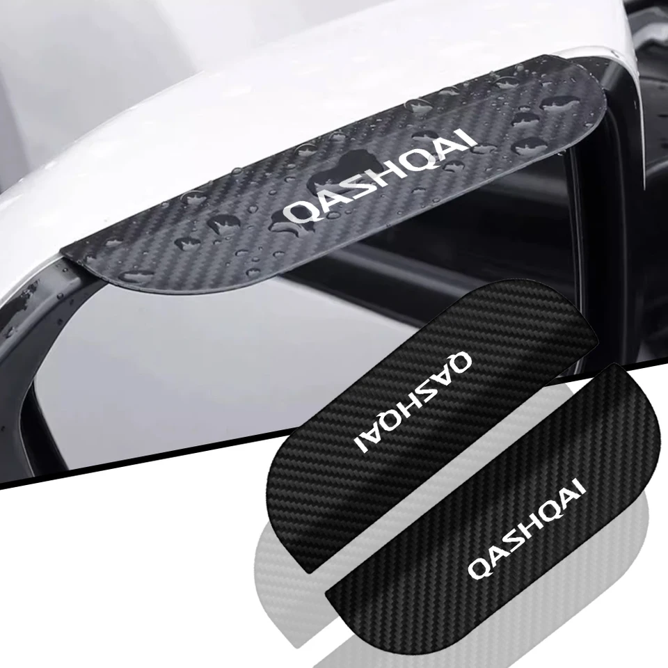 Auto spätné zrkadlo dažďové obočie Priečkové štítky uhlíkové vlákno Slnko Rain Cover Cover Carr Mirror Accessory for Nissan Qashqai