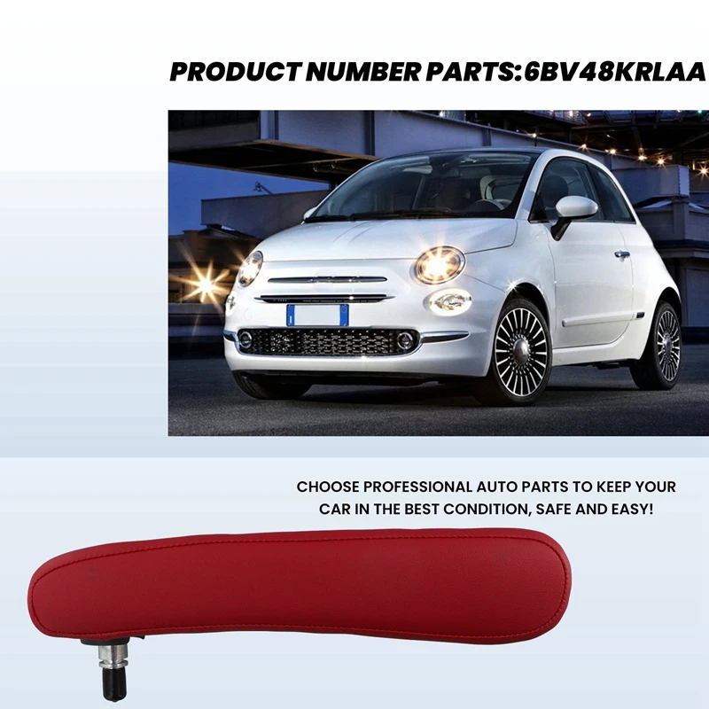 Auto vpravo doprava Vnútorné kožené lakťové opierky 6BV48krlaa pre Fiat 500 2016-2019