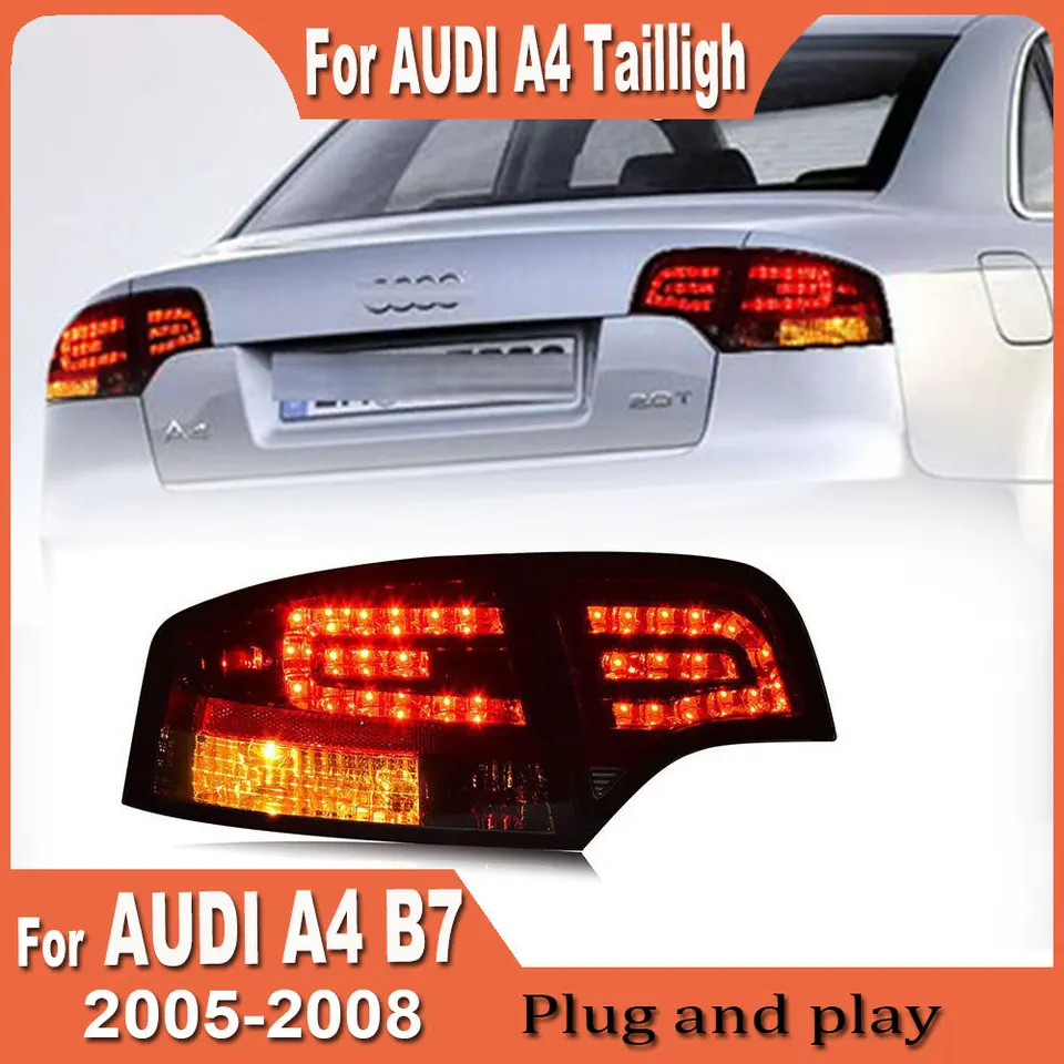 Auto zadné svetlá pre Audi A4 B7 2005 2006 2007 2008 do nového štýlu Full LED chvost Dynamic Turn Signal Light Light Light Lamp Montáž