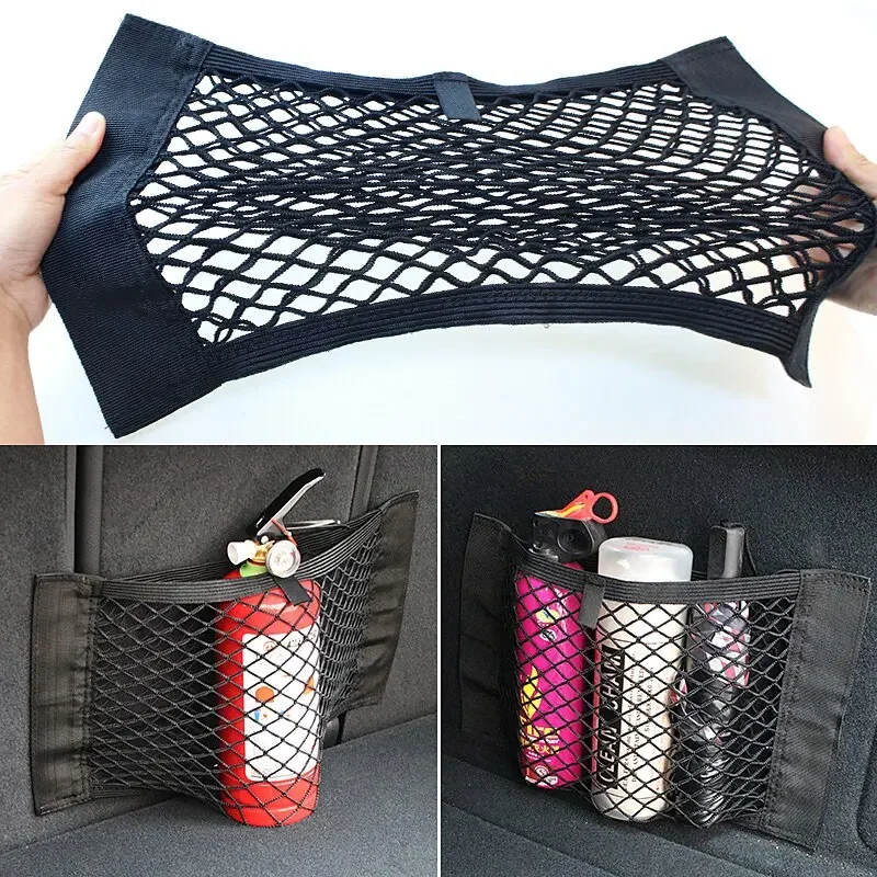 Auto zadné zadné sieťové sedadlo Elastic String Set Net Magic Sticker Universal Storage Bag vrecko na klietku automatický organizátor sedadlo vrecko na sedadlo