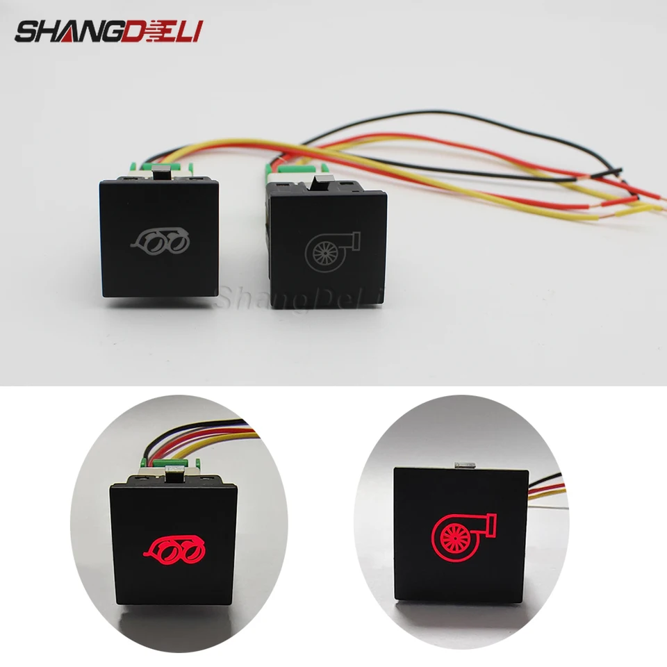 Auto červené LED DRL Svetlo zapnutia prepínača Spínač tlačidla Mirror Music Radar Radar s drôtom pre VW Jetta Golf 6 MK6 2006 - 2012