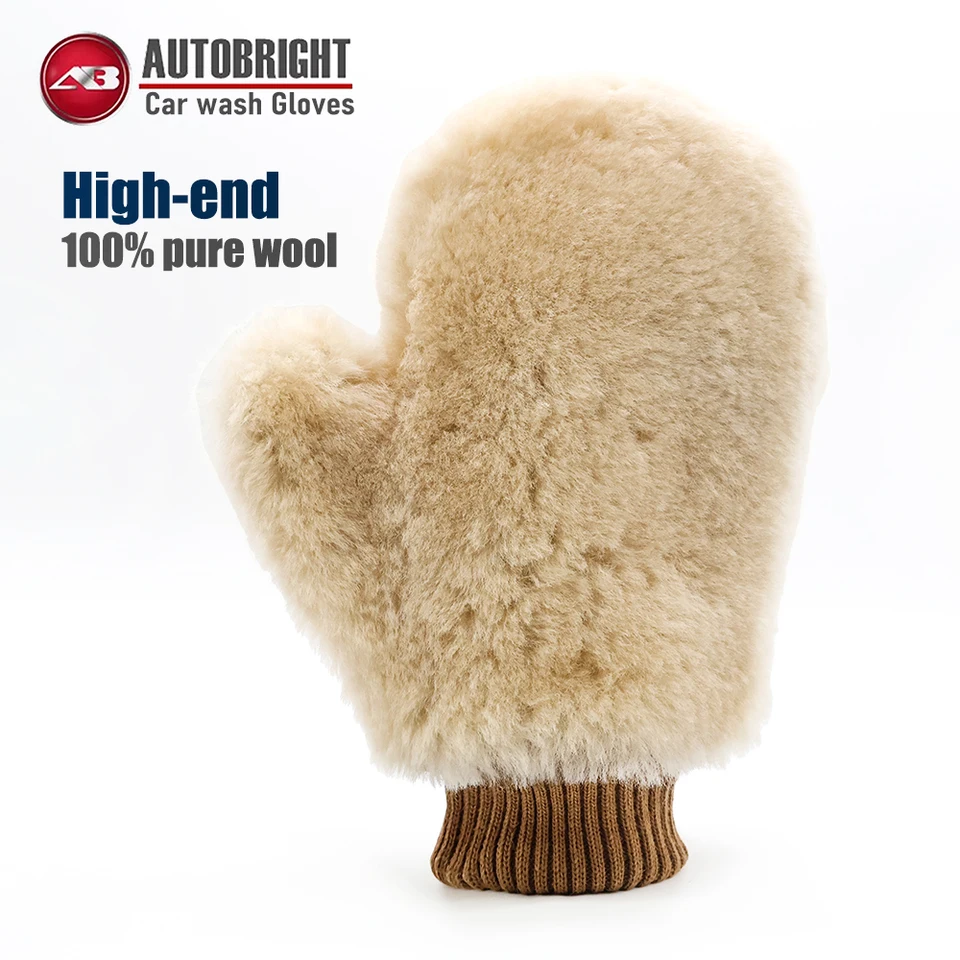 Autobright 100% čistá vlna obojstranná umývanie automobilov-Ultra-mäkká škrabancová vysoká absorpcia perfektná na čistenie tela automobilu