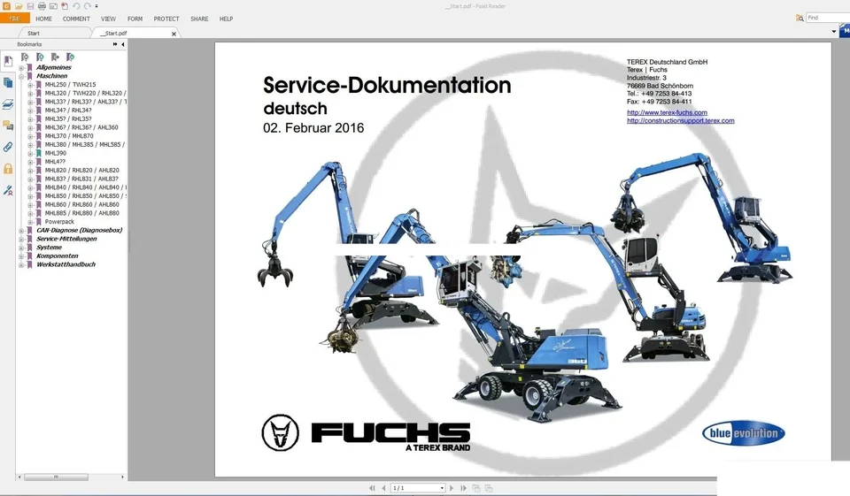 Autodvd 111 Fuchs Service Manual Diagnostic DE - Servisné príručky, elektrická, hydraulická schéma 2016