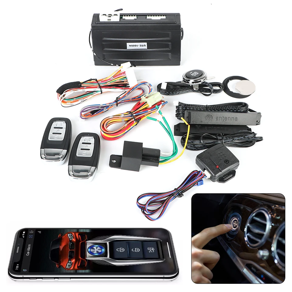 AUTOM ALAMTER SMART Bluetooth Autostart Set Automatické spustenie Stop tlačidlo tlačidlo Keyless Entry Systém diaľkového ovládania Kit