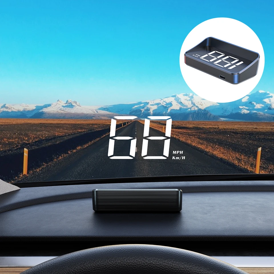 Automatická elektronika s vysokým rozlíšením HUD projektor 5V USB Head-Up Displej káblovej zástrčky CAR GPS HD rýchlomer LED digitálne zobrazenie