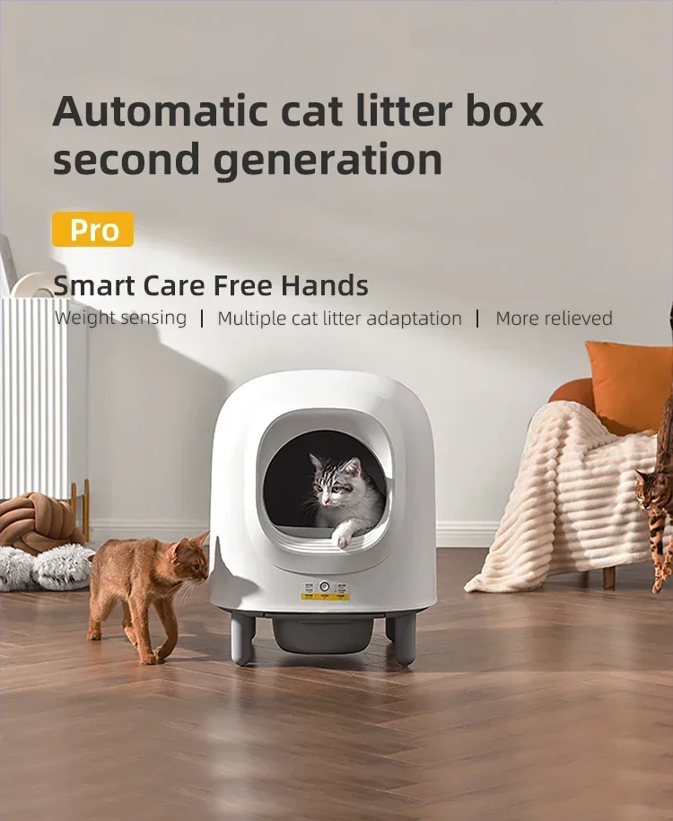 Automatická inteligentná mačka podstielka Automatické čistenie pieskovisko Wi -Fi podpora diaľkového ovládania Pet Pet Uzavrené podnosy odnímateľné posteľné obrady
