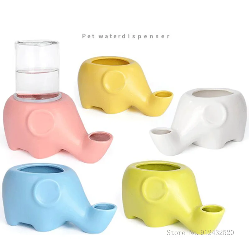 Automatická keramická fontána pitia pre mačky a psy, kanvica slonov, veľká kapacita, 500 ml