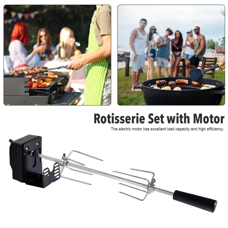 Automatická rotisserie z nehrdzavejúcej ocele BBQ rotisserie gril rotisserie set na grilovanie kuracích steak