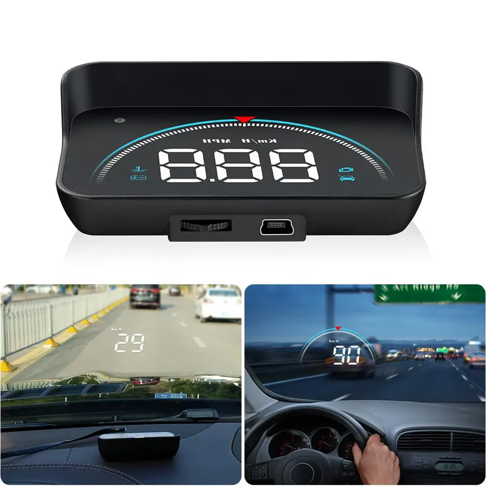 Automatické automatické HUD Display Auto HUD Display Display Aut Alarm Systém čelného skla KM/H MPH