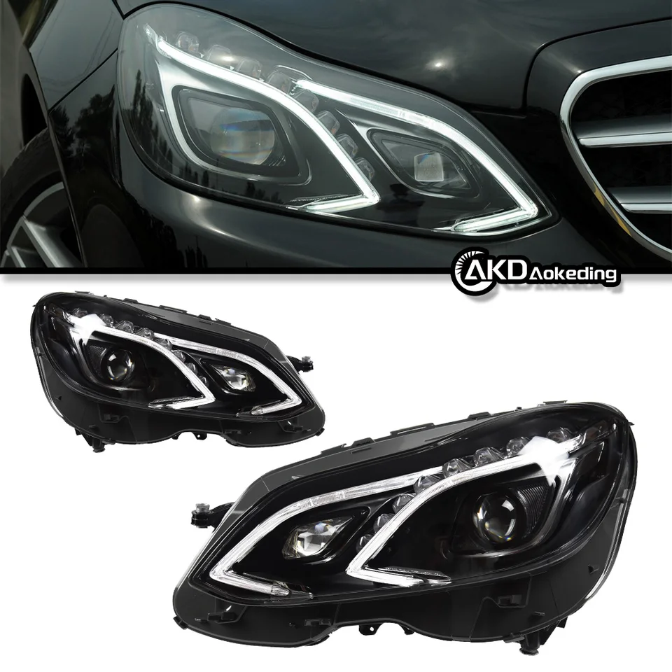 Automatické diely pre benzové triedy W212 svetlomety 2010-2015 Najnovší štýl LED denné svetlá Dual projektor ACCECESORIOS upravené