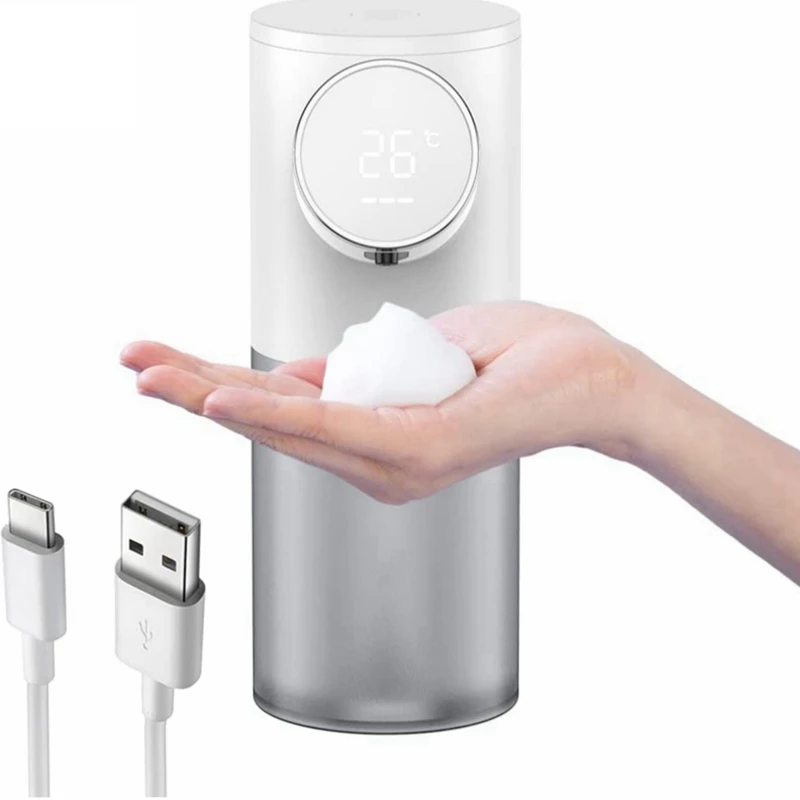 Automatické nabíjanie USB nabíjateľné 320 ml kvapalné mydlové dávkovače DIGITÁLNE DIZAJNO