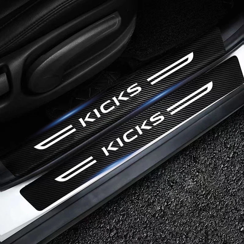 Automatické prahové nálepky pre Nissan Kicks Emmlem Zadný kufre dverí Sill proti špinavej odolnosti páskovej filmu dekorácie Doplnky Doplnky